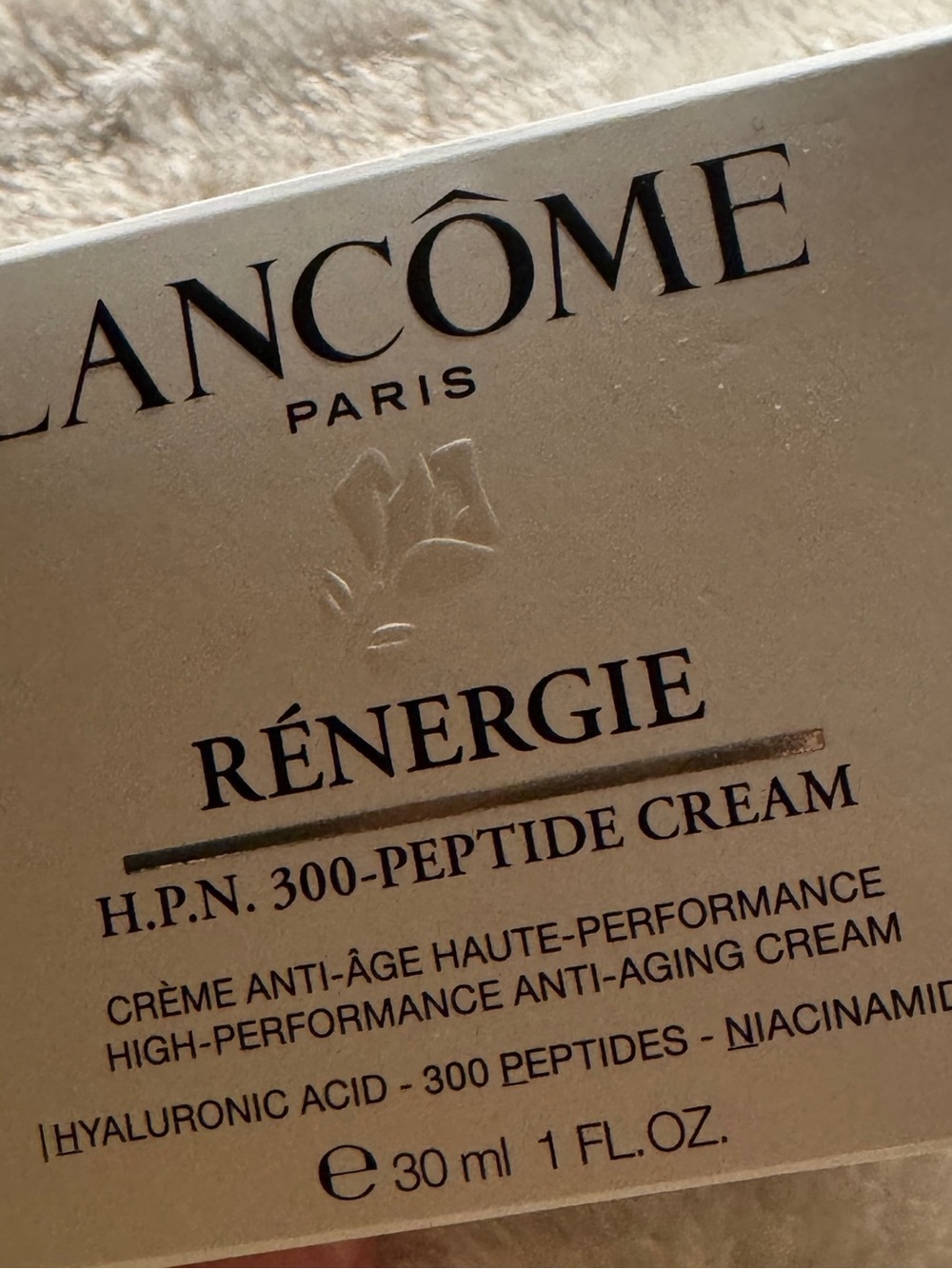 Lancome Rénergie H.P.N. 300-Peptide Cream — Cream and Black Packaging